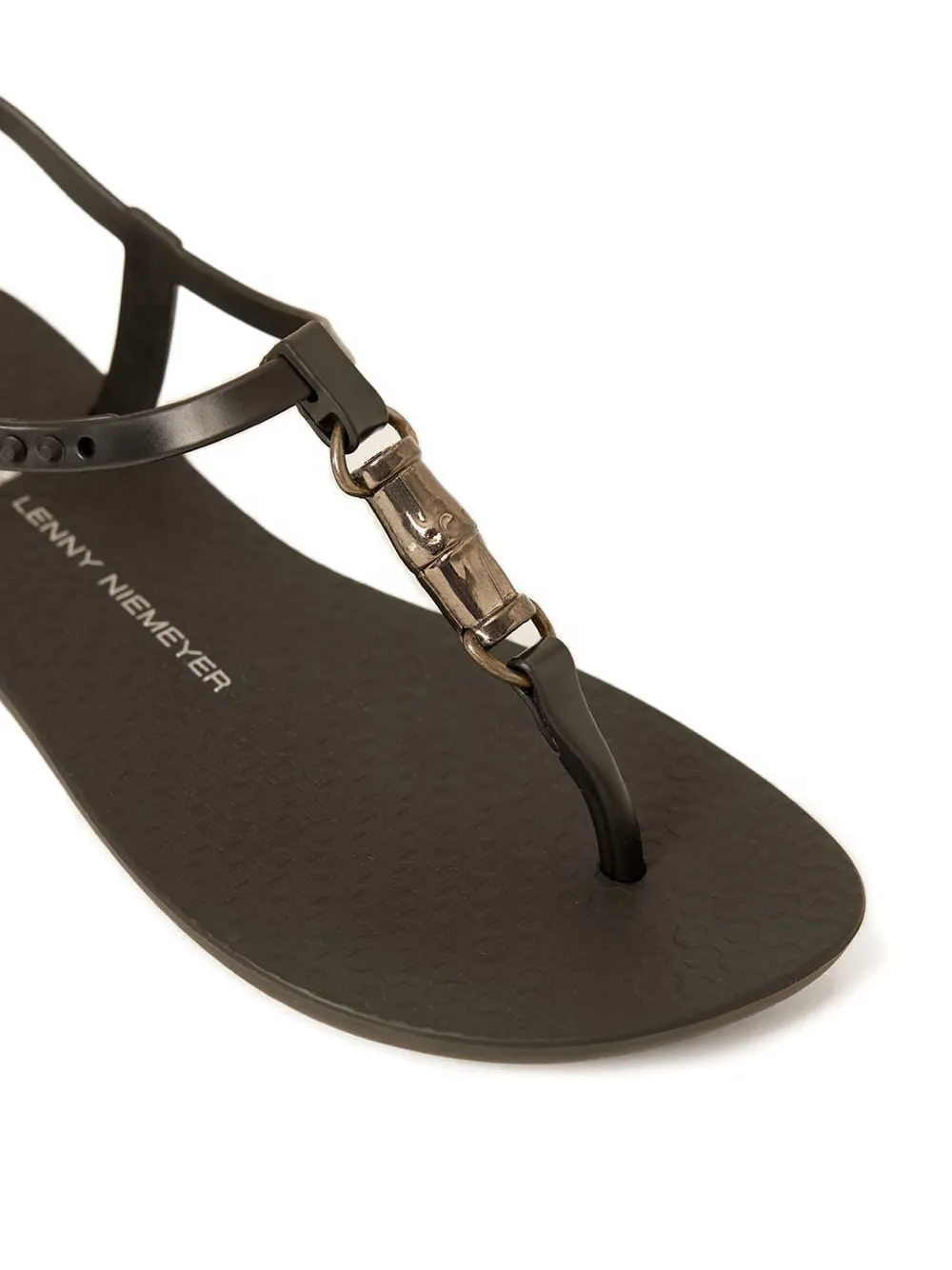 Lenny Niemeyer Round Toe Flat Sandals In Brown