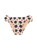 Lenny Niemeyer graphic-print draped bikini bottoms - Neutrals