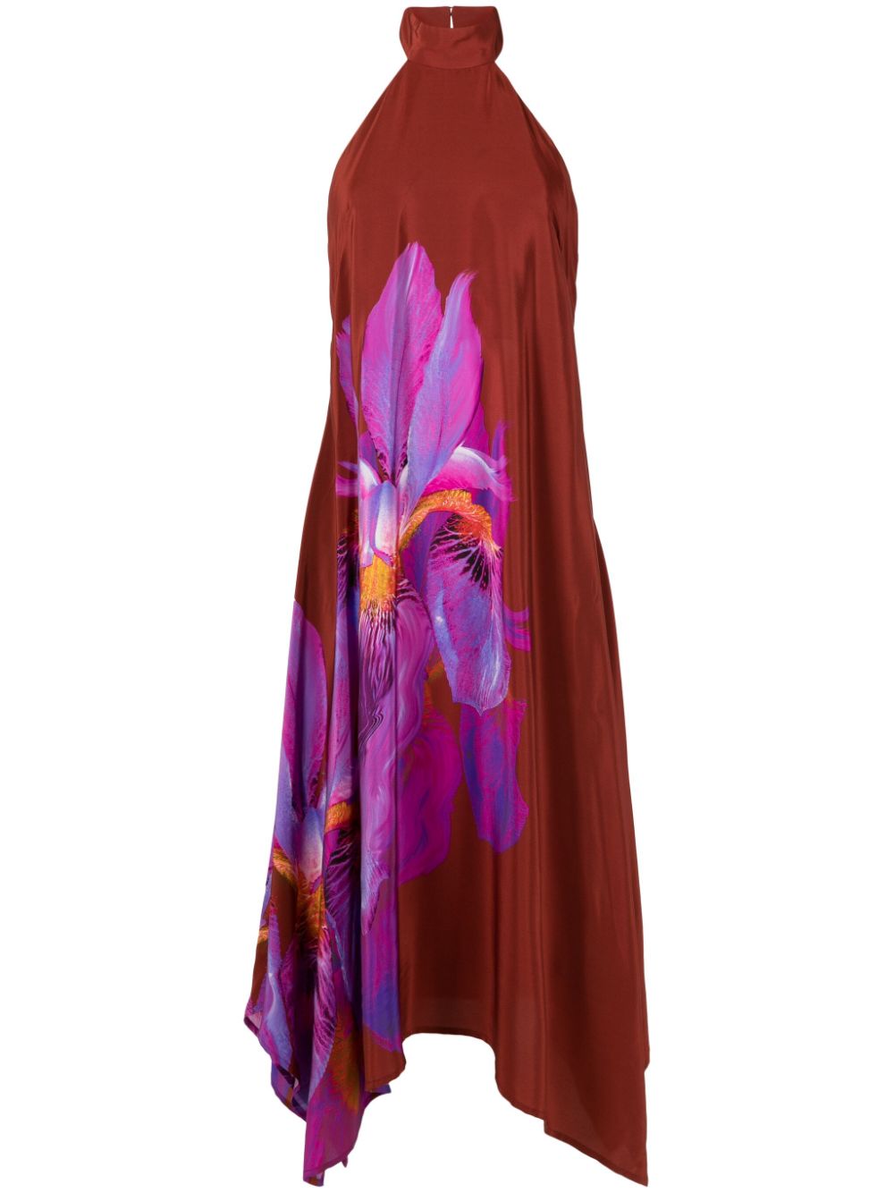 Lenny Niemeyer orchid-print silk dress - Brown