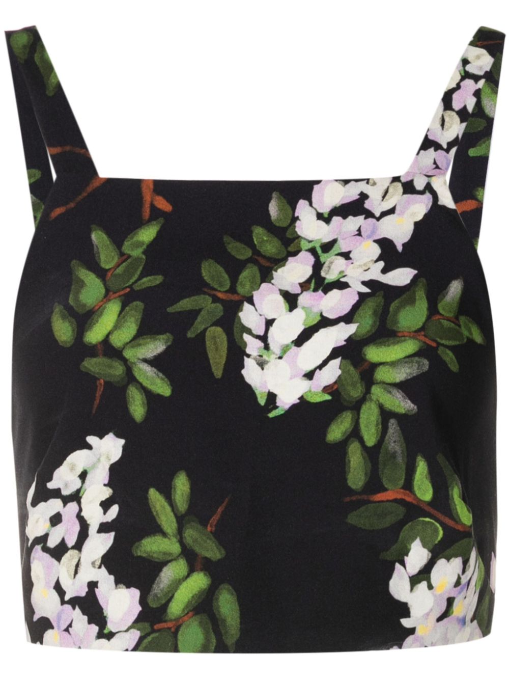 Lenny Niemeyer floral-print cropped tank top - Black