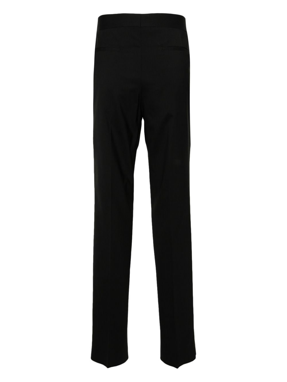 Shop Lardini Twill Tapered-leg Tailored Trousers In Black