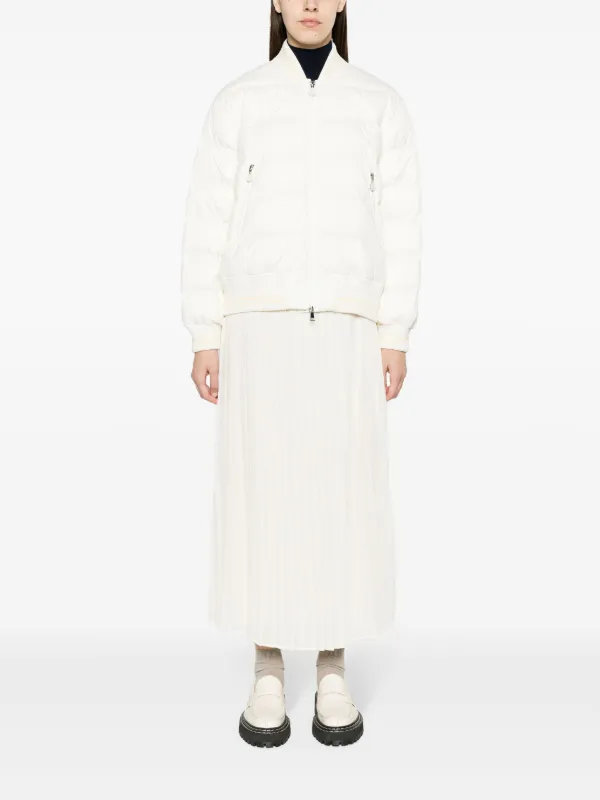 Moncler Argo Padded Bomber Jacket | White | FARFETCH