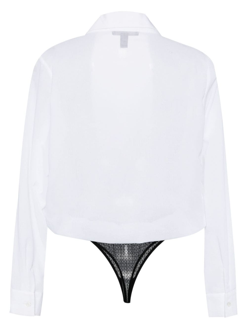 Shop Kiki De Montparnasse Crossover Cotton Bodysuit In White
