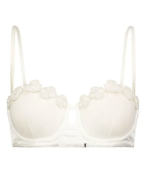 Kiki de Montparnasse Chouchou floral-appliqué balconette bra
