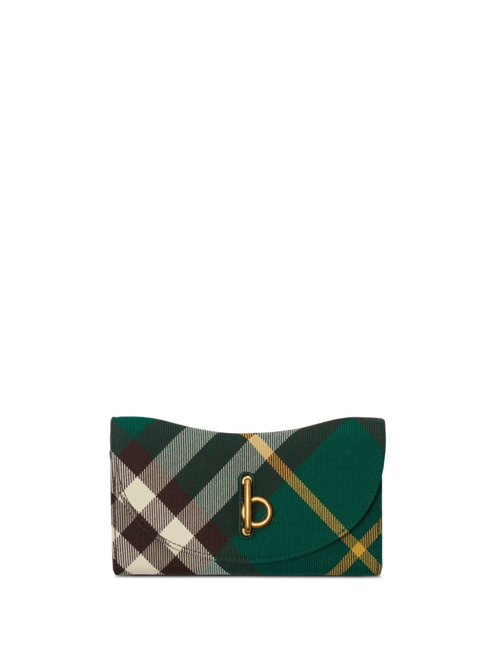 Shop Burberry Rocking Horse Check-print Wallet In Green
