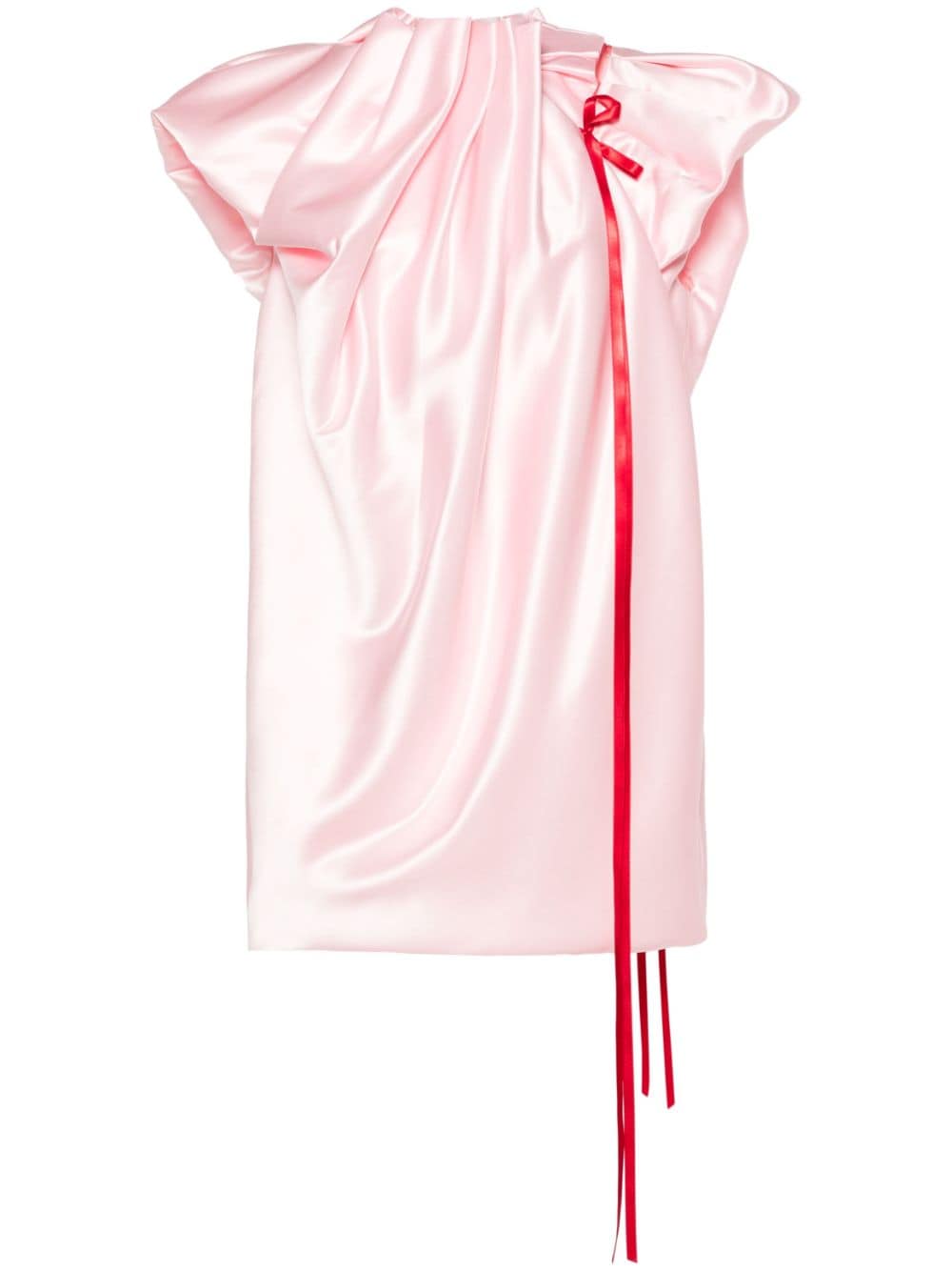 Simone Rocha Satijnen mini-jurk met plooidetail Roze