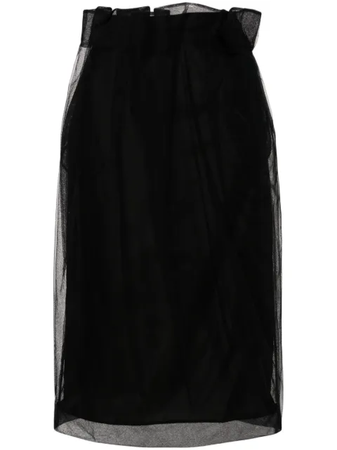 Simone Rocha falda midi de tul con pretina drapeada