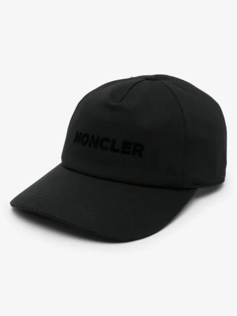 Moncler flocked-logo cotton baseball cap