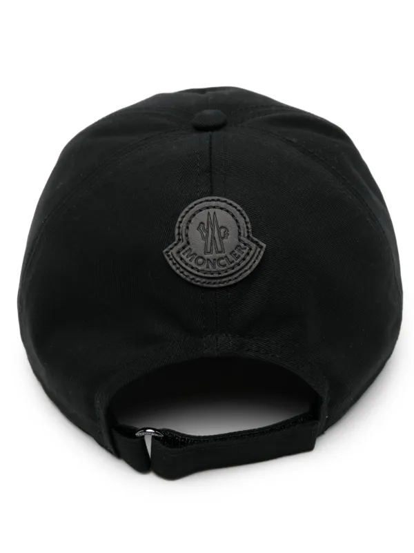 【関税＆送料込み】Moncler Black Cotton Cap Logo cotton gabardine baseball cap in black - Moncler