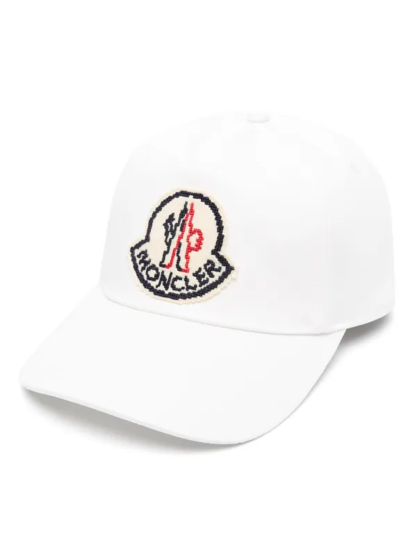 Moncler logo applique Cotton Cap White FARFETCH HK