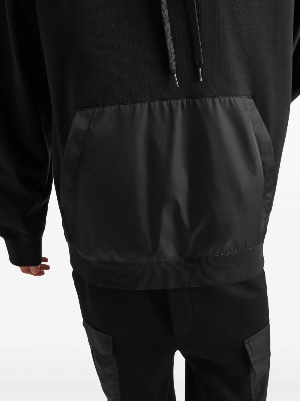 Prada triangle-logo Fleece Hoodie | Black | FARFETCH NO