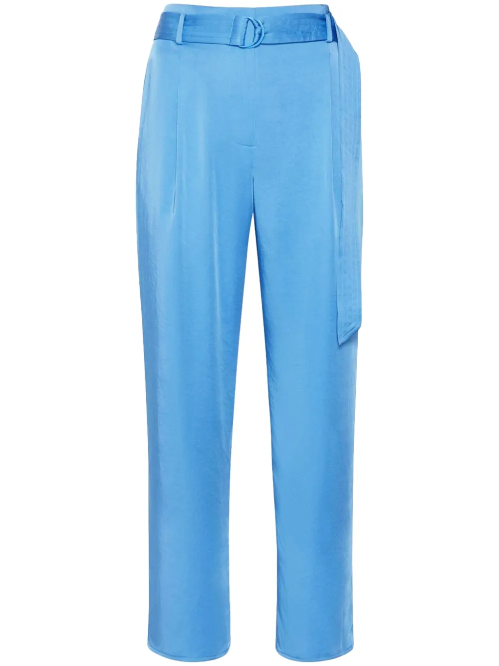 Lapointe Satin Belted Cropped Pant In Blue