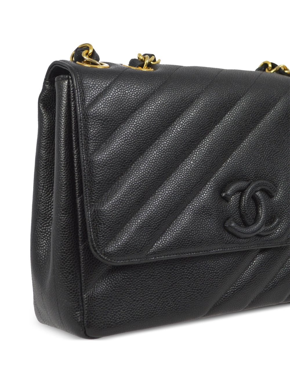 Affordable HOT SALE CHANEL 1995 Straight Flap Jumbo shoulder bag Women