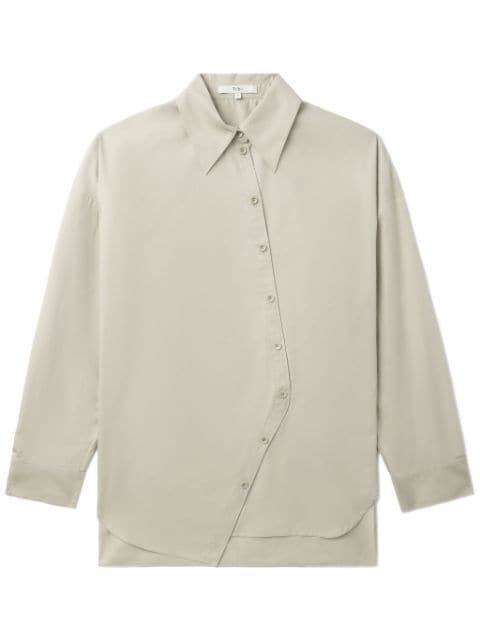 Tibi asymmetric poplin cotton shirt
