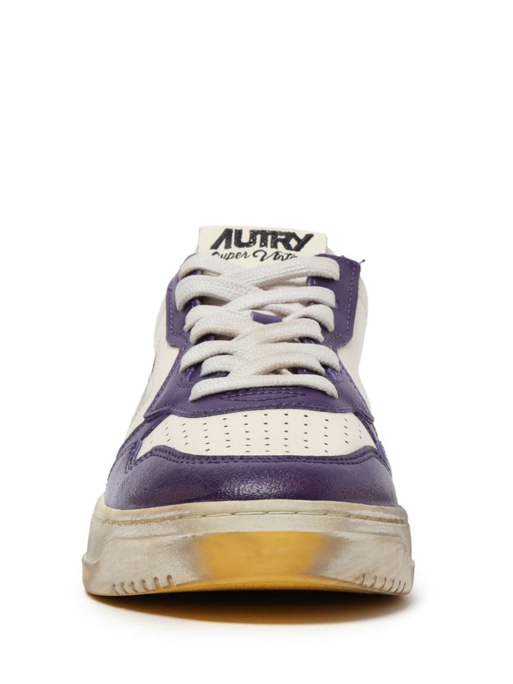 Shop Autry Medalist Super Vintage Distressed Sneakers In Purple