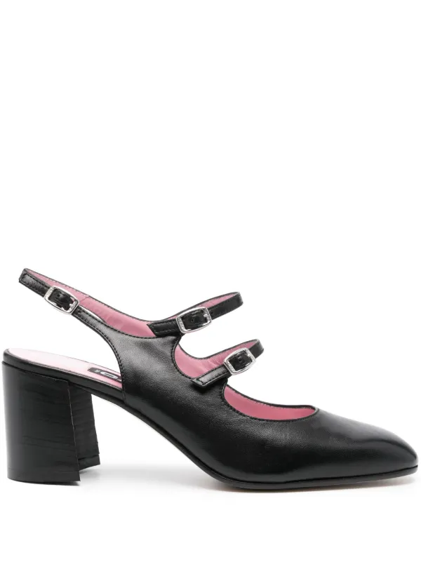 サンダル・ミュール CAREL Banana Pumps - Carel - Leather - Burgundy Banana - Burgundy patent leather slingback Mary Janes