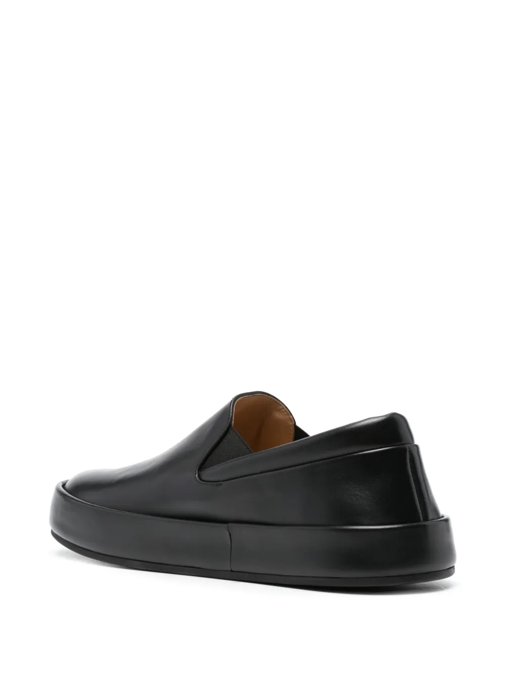 Shop Marsèll Leather Slip-on Loafers In 黑色