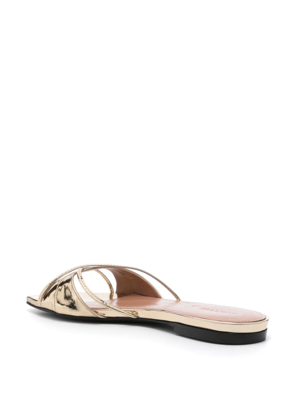 Shop D’accori Lust Leather Slides In Gold