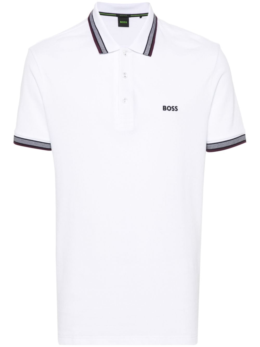 Hugo Boss Embroidered-logo Cotton Polo Shirt In White