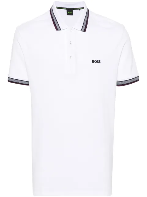 BOSS embroidered-logo cotton polo shirt