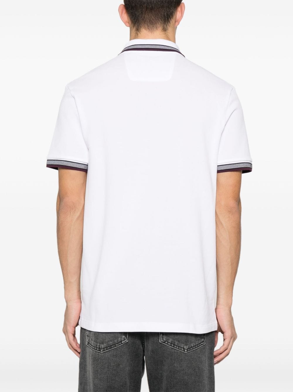 Shop Hugo Boss Embroidered-logo Cotton Polo Shirt In White