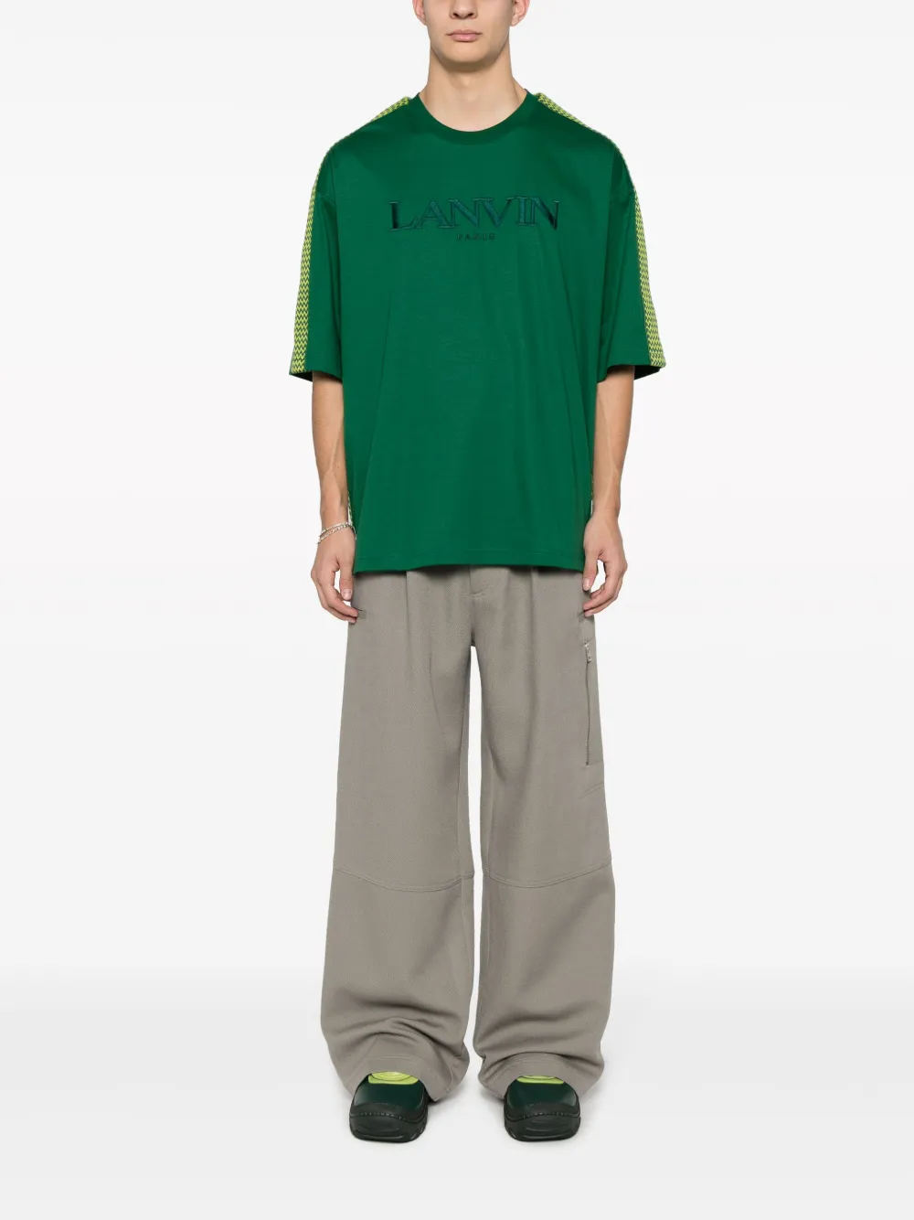 Lanvin T-shirt met geborduurd logo - Groen