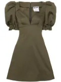 Moschino puff-sleeve cotton minidress - Green