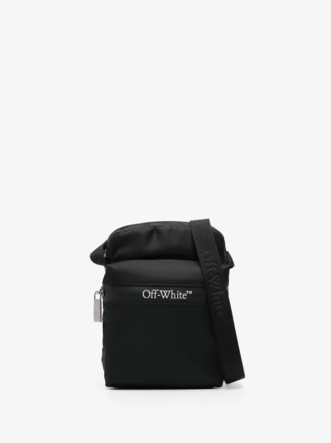 Off-White mochila tipo mensajero con logo estampado