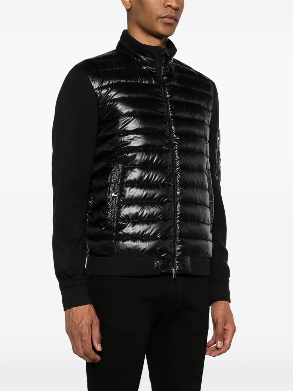 Shop Herno Down-feather Panelled Jacket In Black