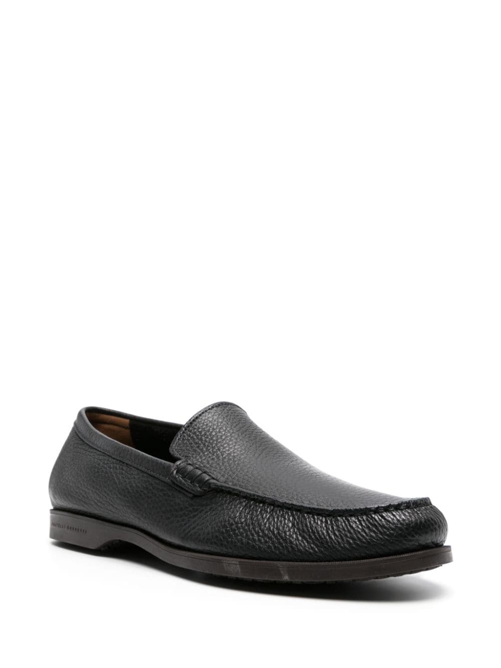 Shop Fratelli Rossetti Slip-on Leather Loafers In Black