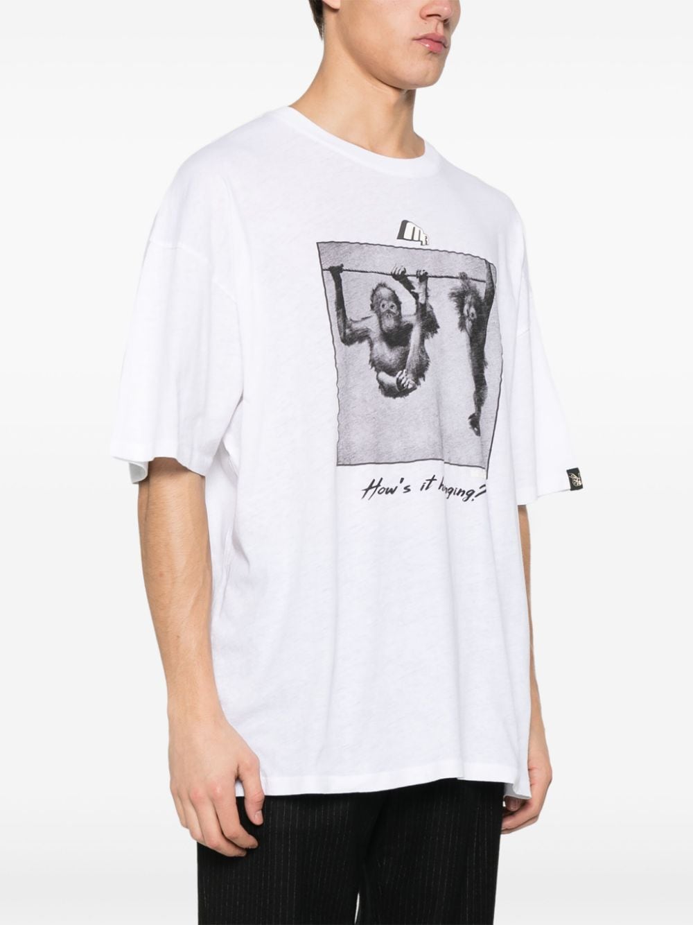 Shop Martine Rose Graphic-print Slub T-shirt In White