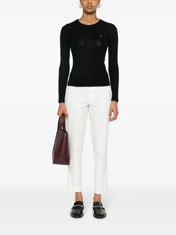 パンツ POLO RALPH LAUREN Woman Pants White 211873988 002 Polo Ralph Lauren high-waisted slim-fit Trousers | White