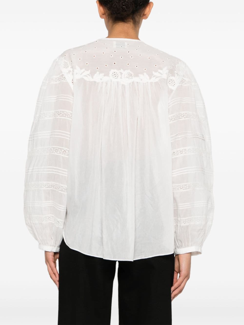 Shop Isabel Marant Gregoria Cotton-silk Blouse In White