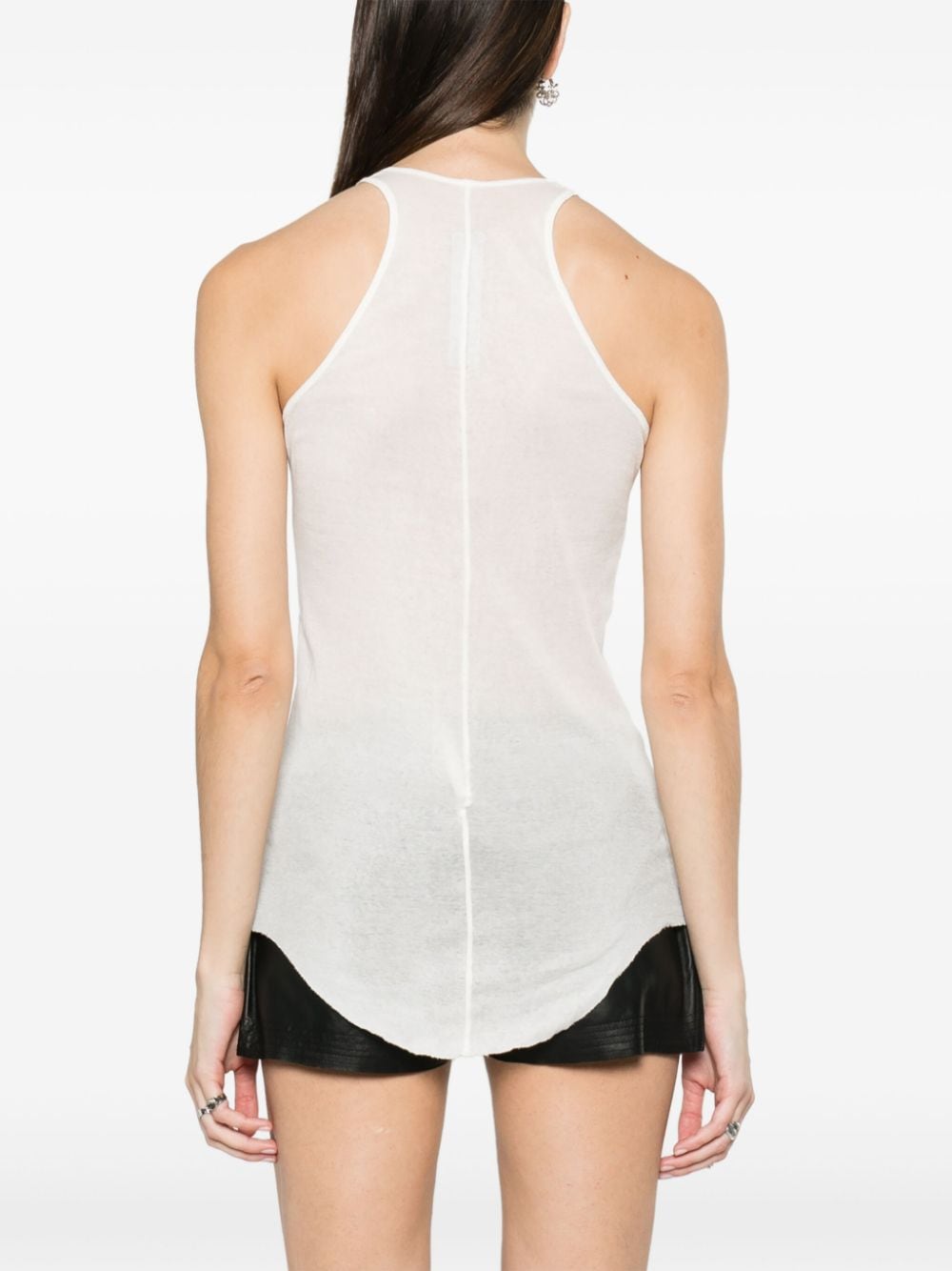 Shop Rick Owens Lido Cotton Tank Top In White