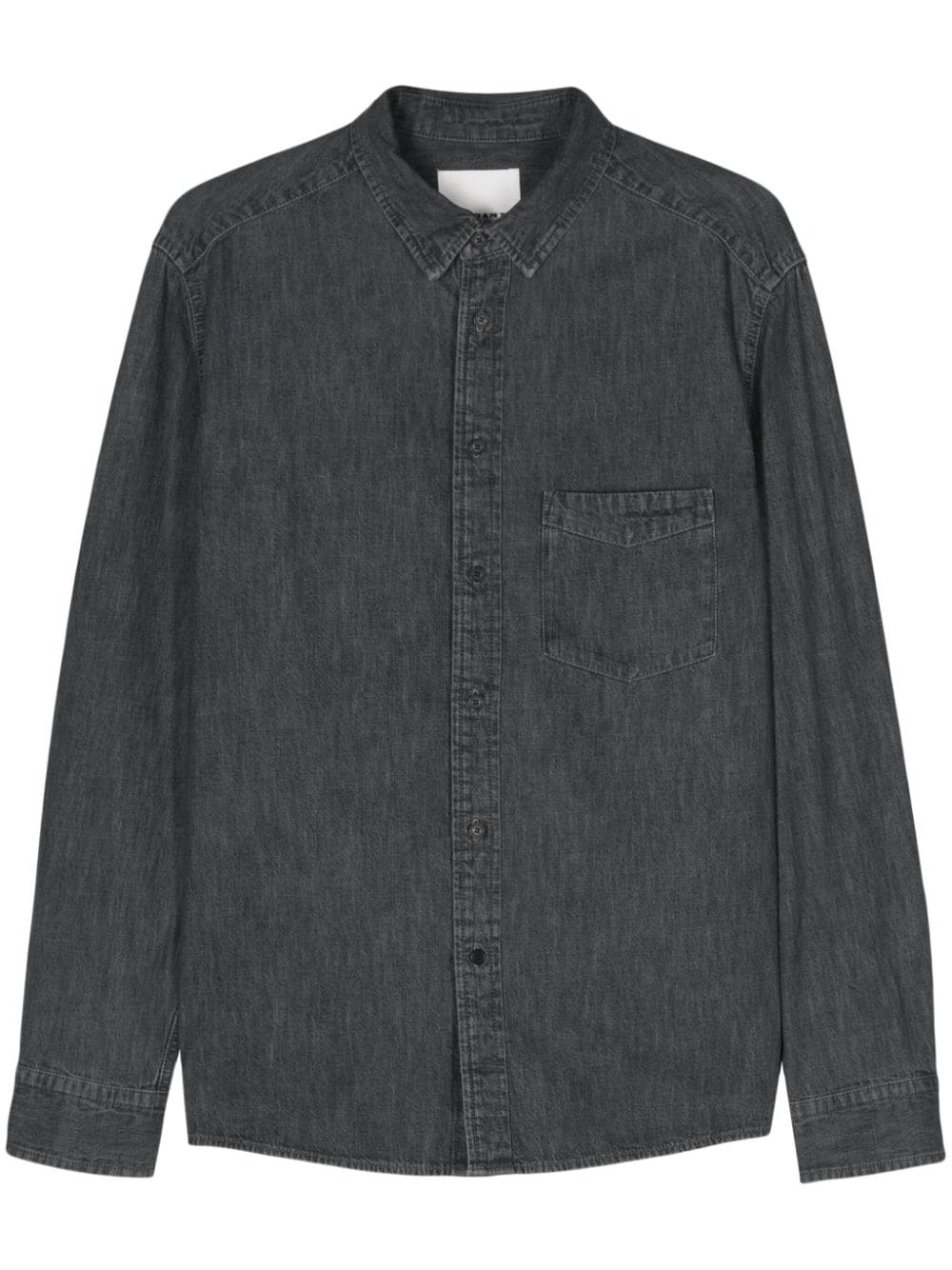 marant chemise en jean à logo brodé - gris