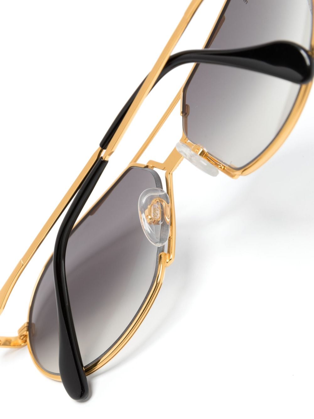 Shop Cazal 968 Navigator-frame Sunglasses In 金色