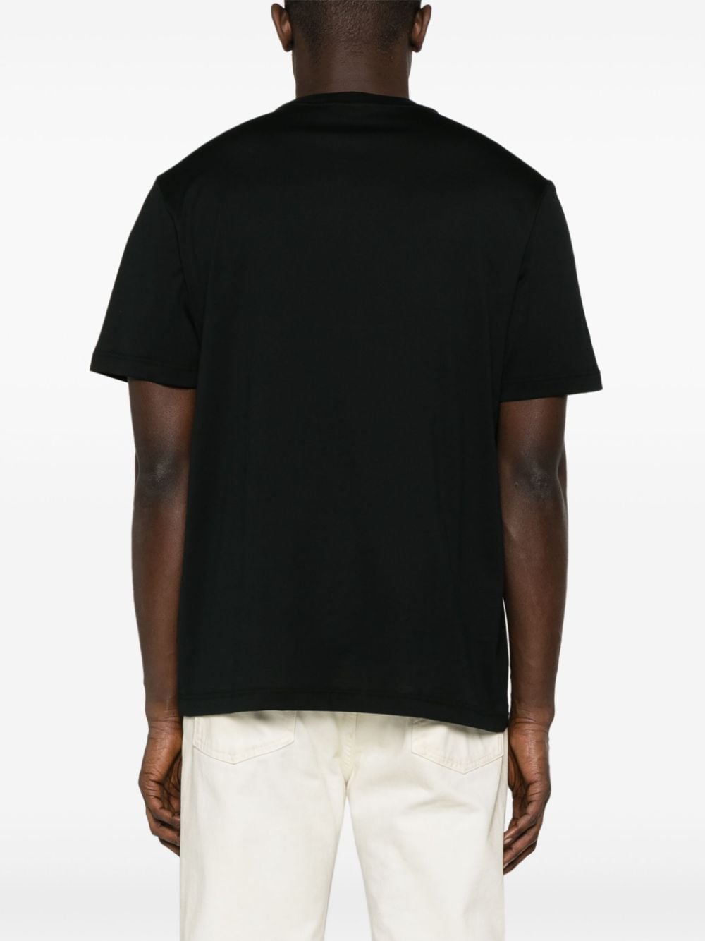 Shop Brioni Crew-neck Cotton T-shirt In Black