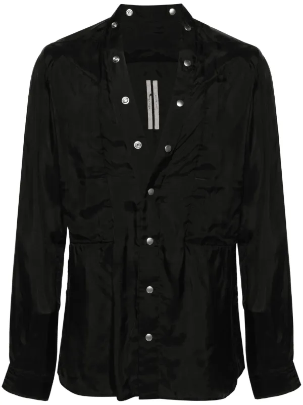 RickOwens リックオウエンス シャツ US 38 ブラック 比翼シャツ RickOwens リックオウエンス シャツ US 38 ブラック 比翼シャツ