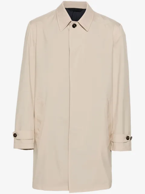 Brioni single-breasted mid-length parka