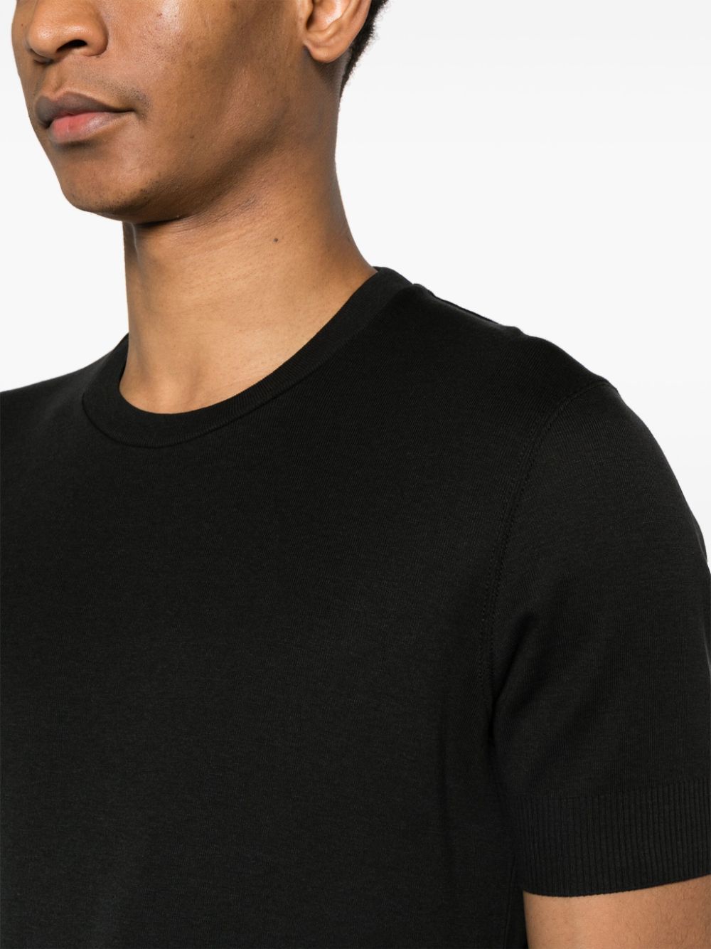Shop Tom Ford Crew-neck Knitted T-shirt In Black