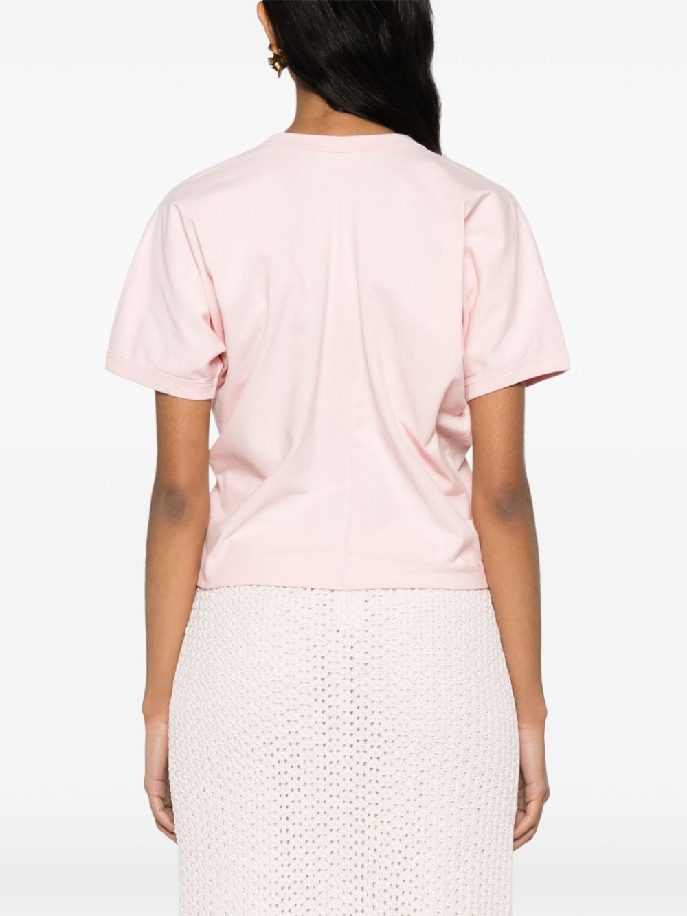 Shop Fabiana Filippi Batwing Cotton T-shirt In Pink