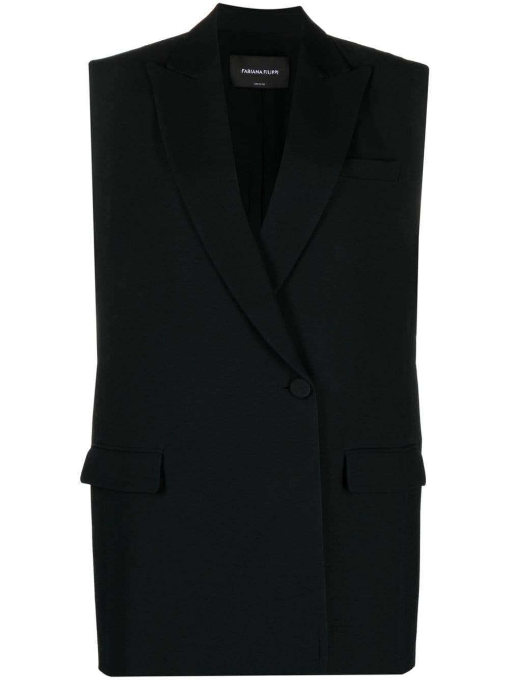 Fabiana Filippi Double-breasted Tailored Vest In Black