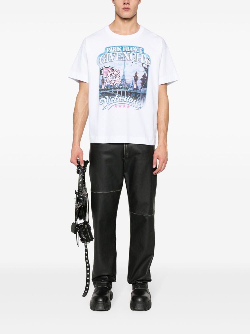 Shop Givenchy World Tour Cotton T-shirt In White