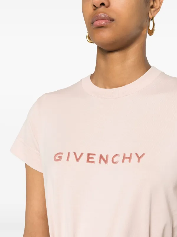 Givenchy flocked-logo T-shirt | Pink | FARFETCH