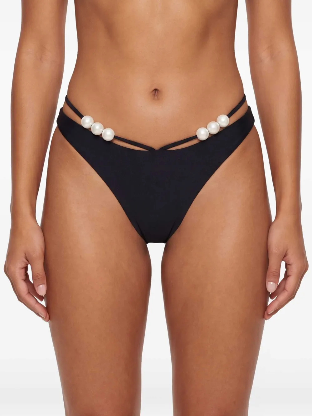 Magda Butrym Bikinislip met pareldetail Zwart