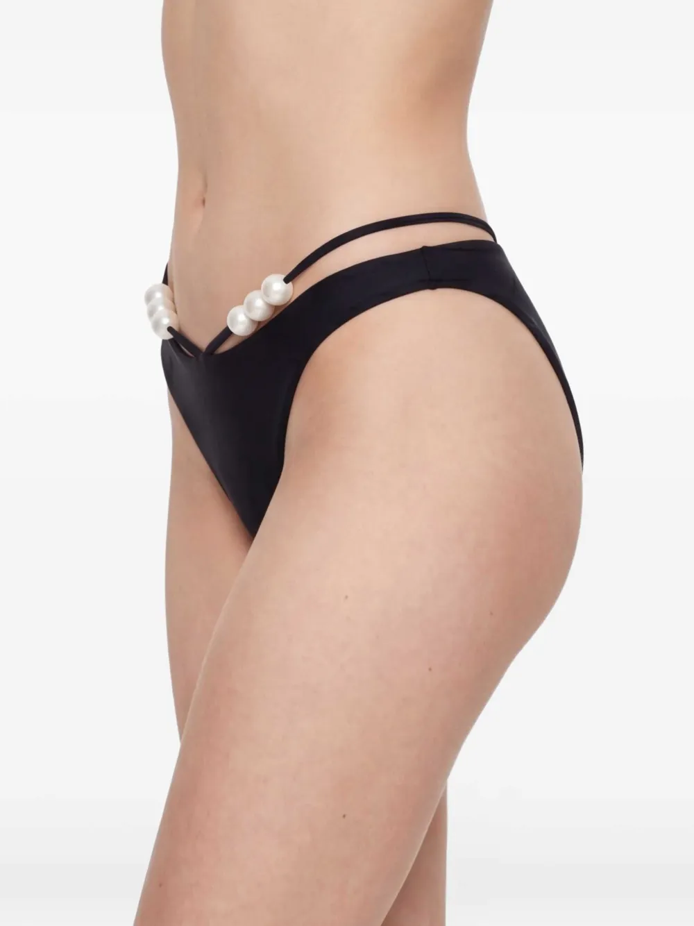 Magda Butrym Bikinislip met pareldetail Zwart