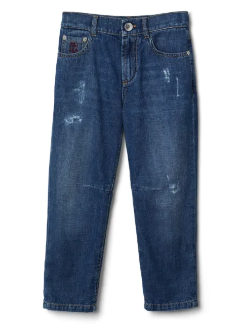 Brunello Cucinelli Kids distressed straight-leg jeans