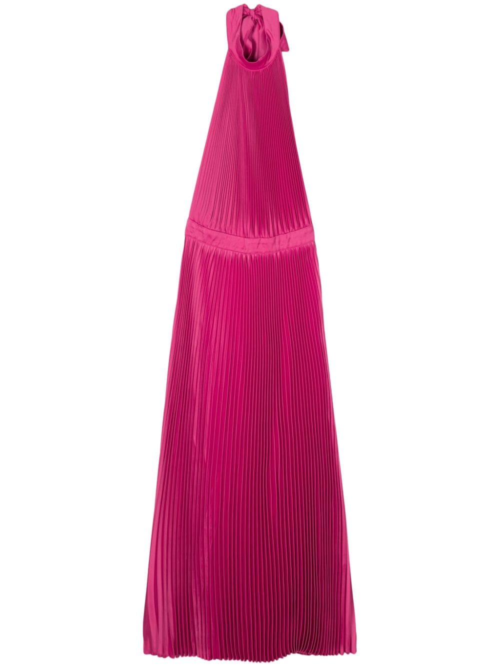Shop L'idée Open-back Pleated Maxi Dress In Rosa