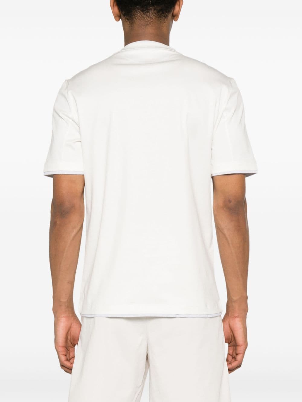 Shop Brunello Cucinelli Layered Cotton T-shirt In Weiss