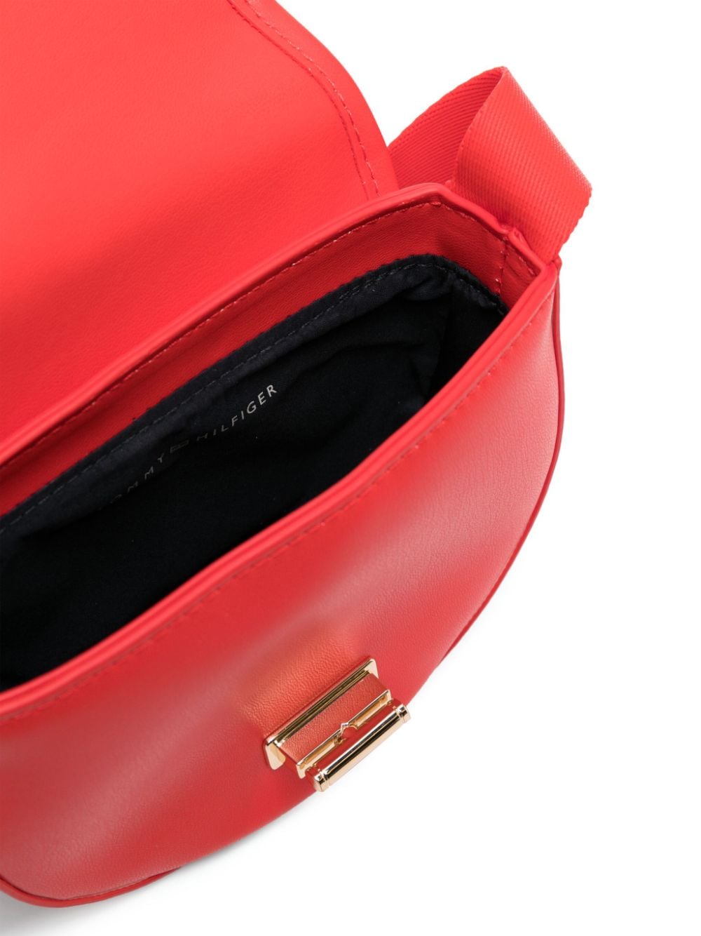 Shop Tommy Hilfiger Junior Monogram-pattern Faux-leather Shoulder Bag In Red